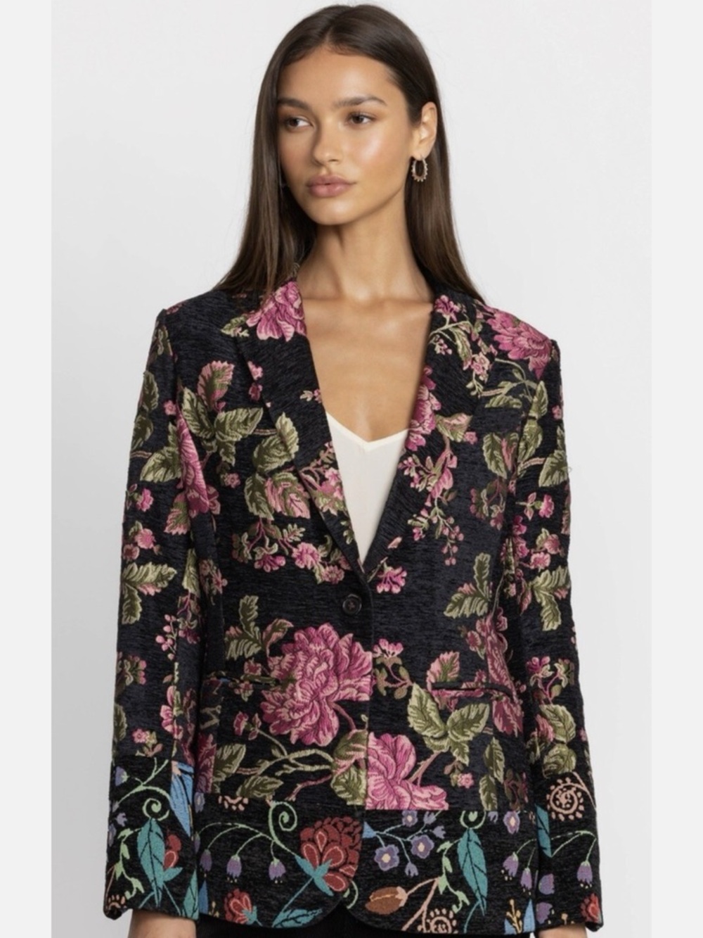 Johnny Was Floral Rosalyn Jacquard Blazer Jacket